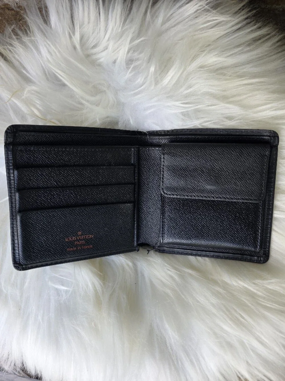 Authentic Louis Vuitton Black Epi Bifold Wallet